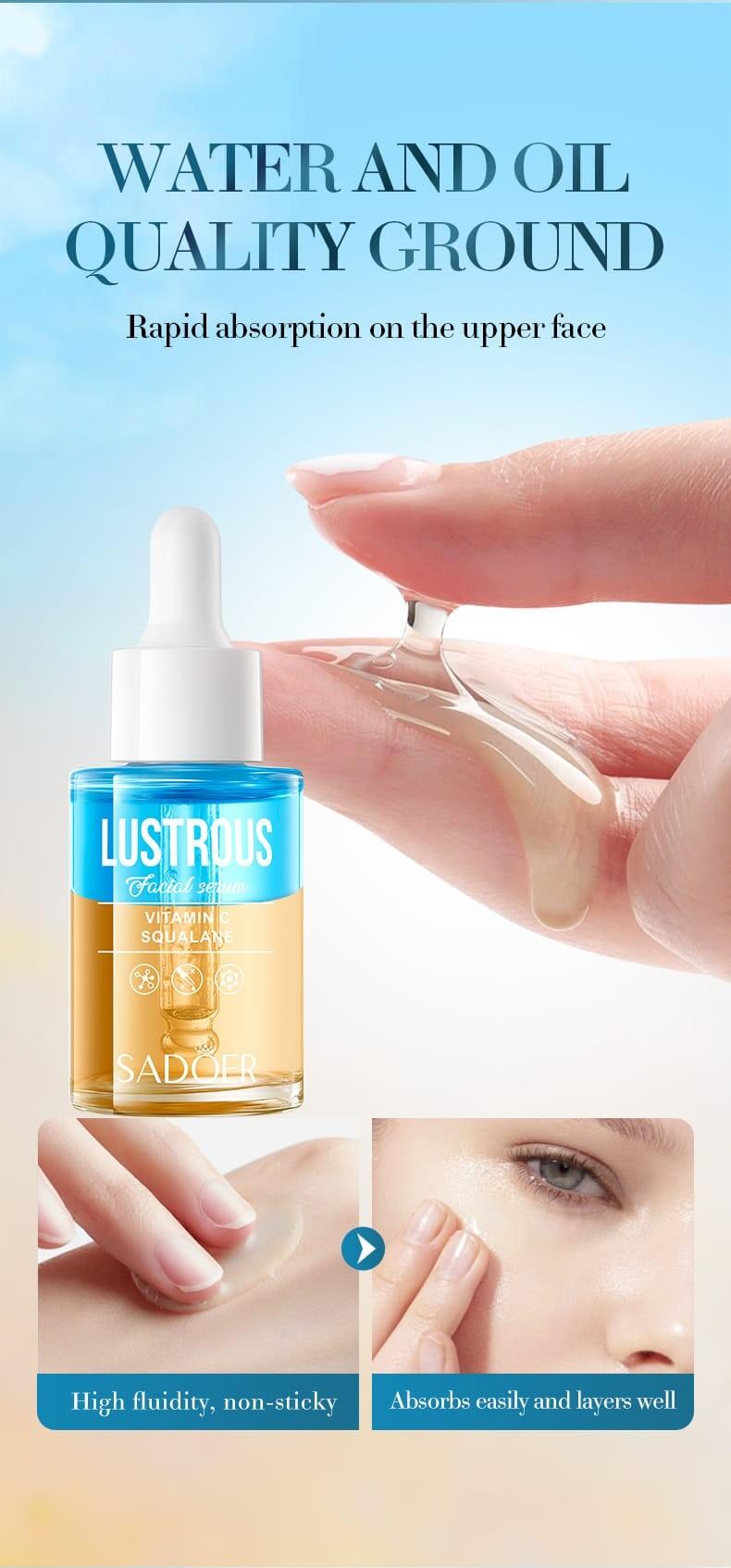 Sérum Facial Vitamina C + Escualano 30ml SADOER – Luminosidad, Hidratación Profunda y Antioxidantes en un Solo Paso